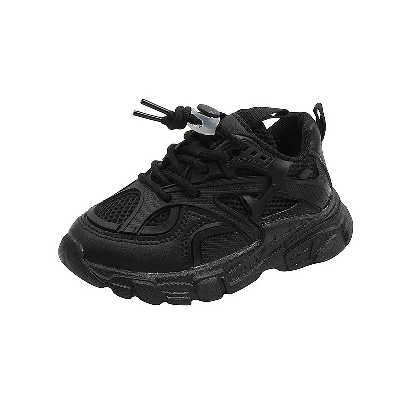 Baskets Décontractées Pour Enfants - Chaussures De Sport Légeres En Toile Respirante - Taille 24 EU - Noir