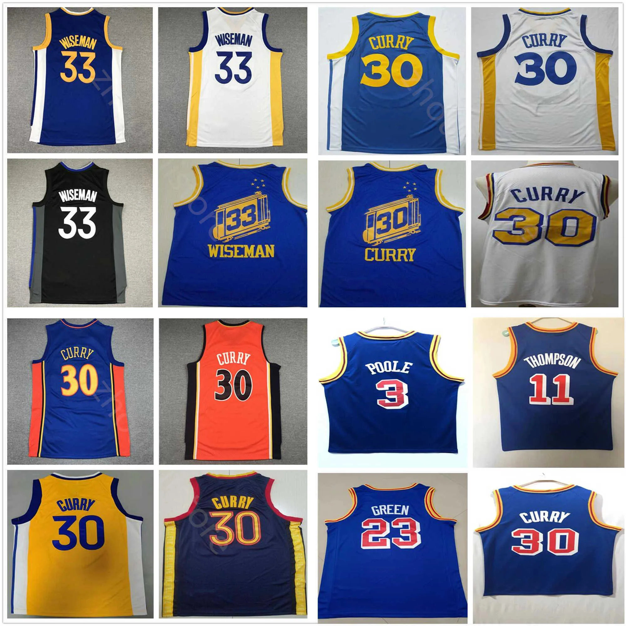 21/22 Mens 75th City Stephen 30 Curry 3 Poole Klay 11 Maillots de basket Thompson Retro James 33 Wiseman10 Tim Hardaway 4 Chris Webber 17