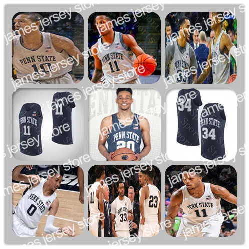 American College Football Wear Men personalizado Penn State Nittany Lions College Basketball Jersey Lamar Stevens Rasir Bolton Kyle McCloskey Myles Dread Myreon Jones Wat