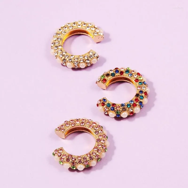 Stud Earrings Itenice 1pcs Bohemian Crystal Ear Cuff Earring Women Multicolored No Pierced Small Bridal Wedding Jewelry