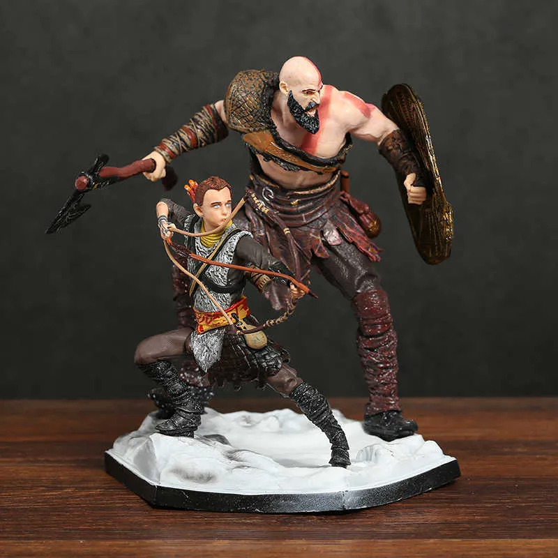 Anime Manga God of War Kratos och Atreus Deluxe Art Scale PVC Figurmodell Staty Collection Leksaksdekoration Docka T221025