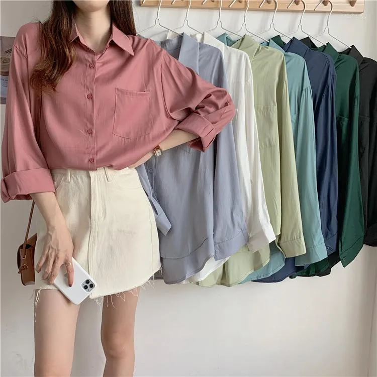 Femmes tricots femmes t-shirts 2022 à manches longues haut printemps Style coréen ample décontracté chemise blanche Design sens Niche mode