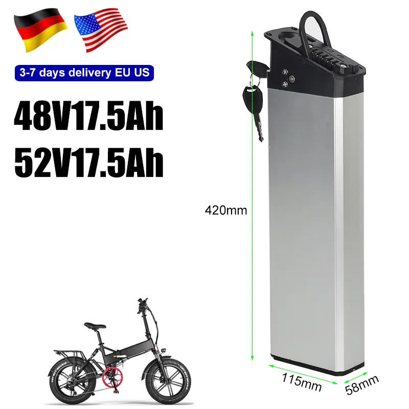 Batería de bicicleta eléctrica plegable Mate X de 48V, 17,5Ah con celda Panasonic, baterías de bicicleta eléctrica Yamee Fat Bear 750S de 52V
