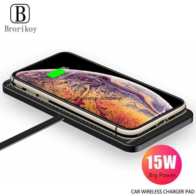 Hızlı Şarj 15W 10W 7.5W 5W Qi Kablosuz Şarj Cihazı Araba Şarj Ped Samsung S9 S8 S7 Telefon İPhone 12