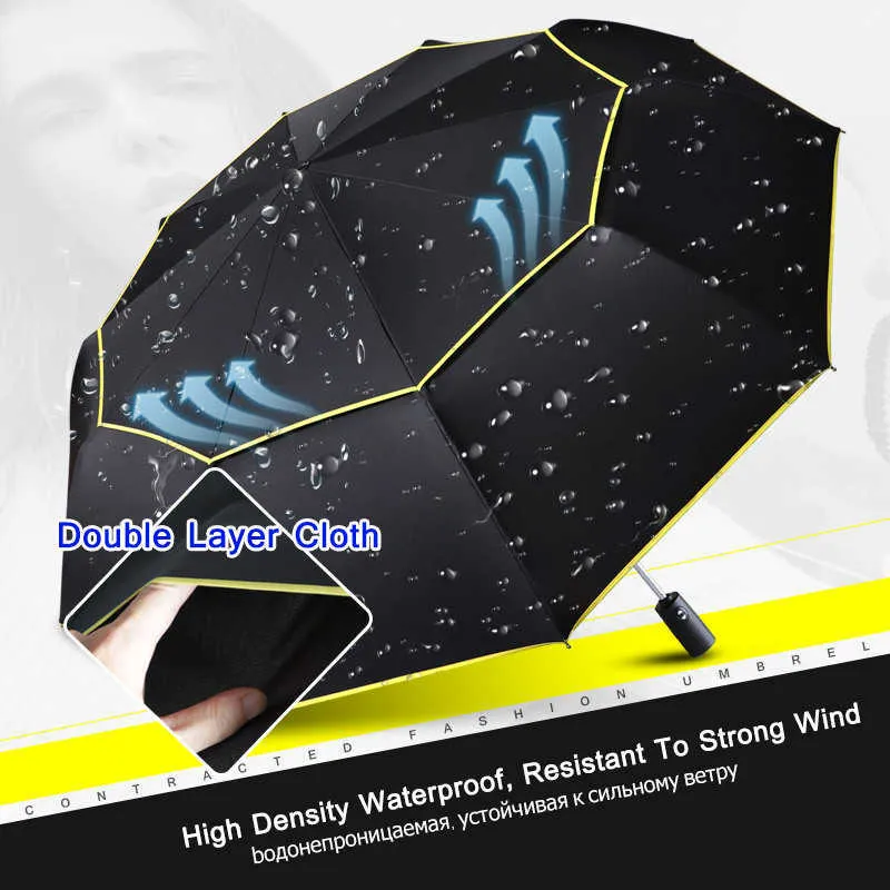 Parapluies Parasol Soleil Pluie Double Grand Parapluie Femmes Pliant Résistant Au Vent Grand Parapluie Hommes Anti-UV Parasol Parapluie Facilement Ranger