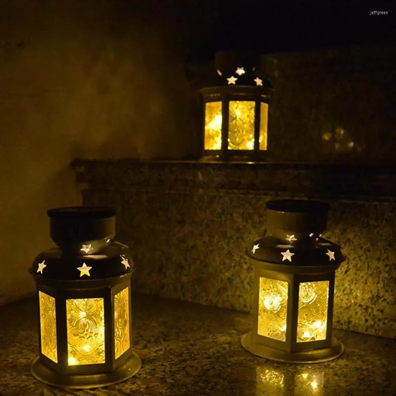 Solar Light Lamp Lawn Camping Decoration Landscape Courtyard Europeisk LED Atmosfär Candle Garden Chandelier Outdoor