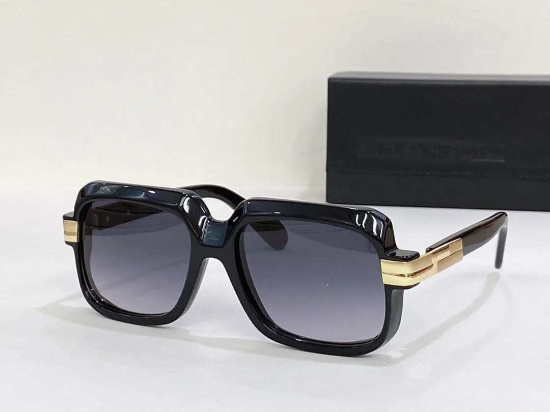 Vintage Square Sunglasses 607 Violet Green Gradient Women Men Hip Hop Sunglasses UV400 Eyewear with Box