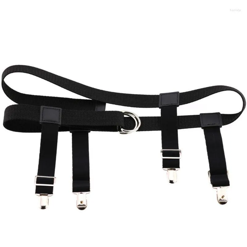 Belts Unisex Elastic Waist Belt With Garter Suspender Clip Stocking Pants Holder Strap Dropship
