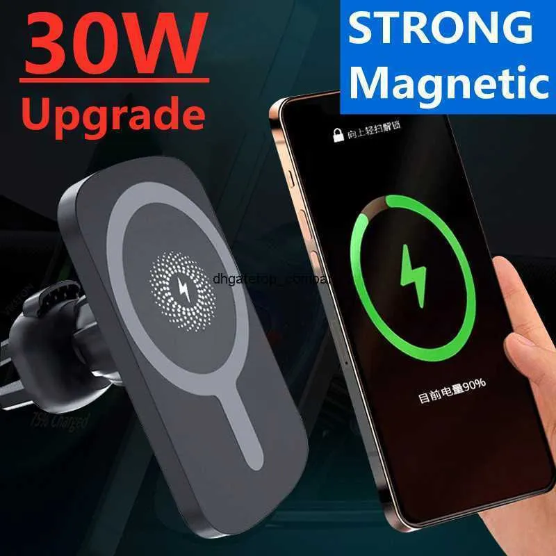 Быстрая зарядка 30 Вт QI Magnetic Wireless Chargers Car Air Вентиляционное вентиляционное отверстие зарядное устройство для iPhone 13 12 Pro Max Mini Station