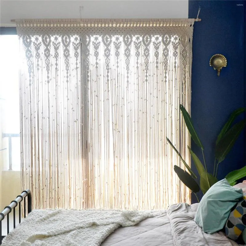 Gardinvägg hängande boho dörrfönster vävt tapestry dekor hemprydnad för lägenhet sovrum vardagsrum