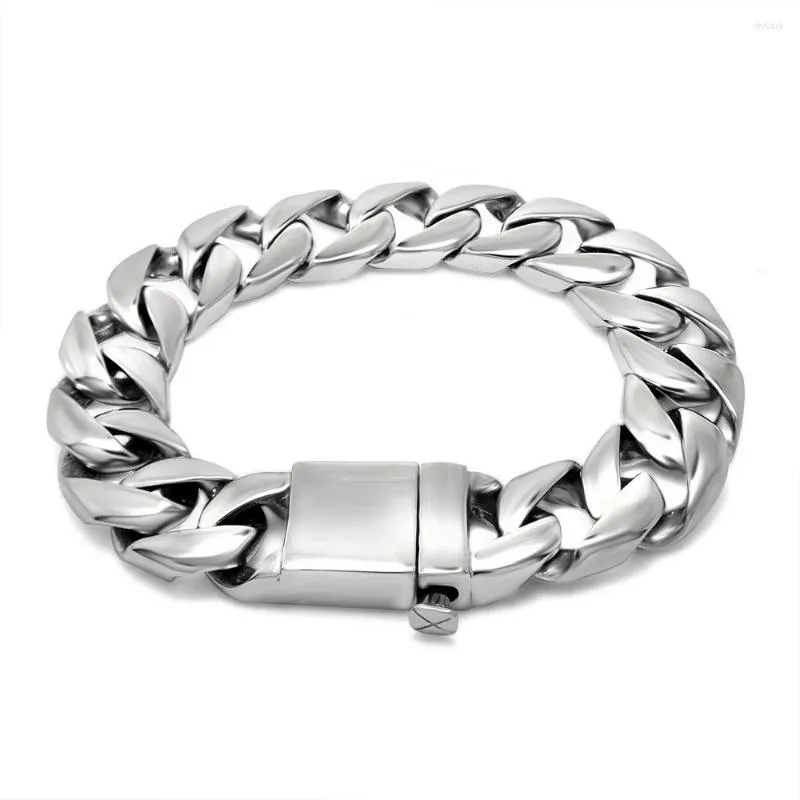 Link Bracelets Preço de fábrica ponto atacado Titanium Steel Casting Bracelet Glossy Snap Tide Men's Moda CE045