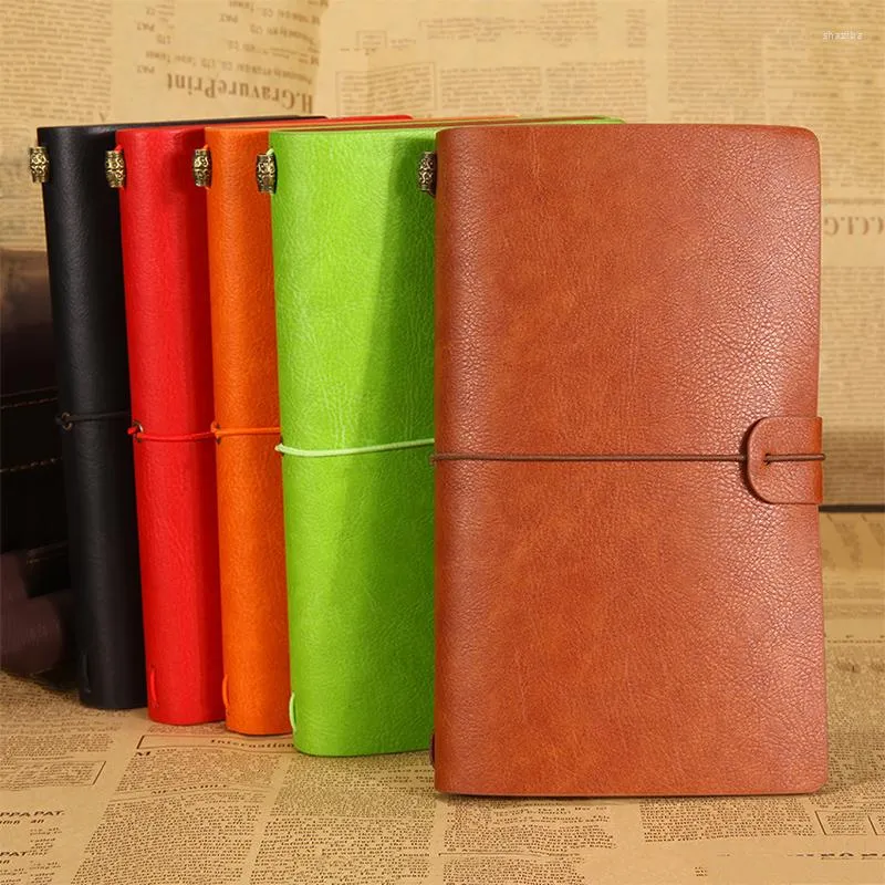 RuiZe Creative Travel Journal Notebook Leather Cover A6 Travelers Diary School Stationery Pocket Note Book Engrave