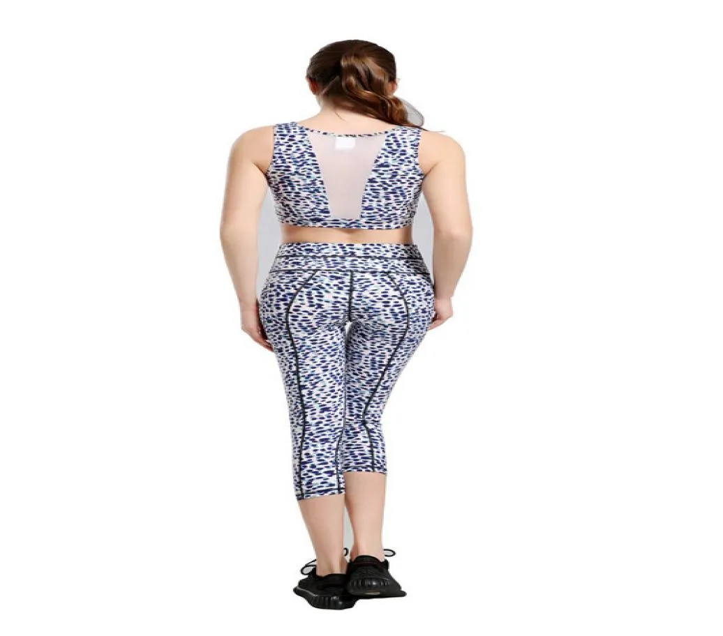 2018 Nuovi pantaloni da yoga per la stampa di geometria nerad da yoga donne sport yoga set di vestiti da palestra di fitness sportivo Ladies Drop Drop Shippi4184652