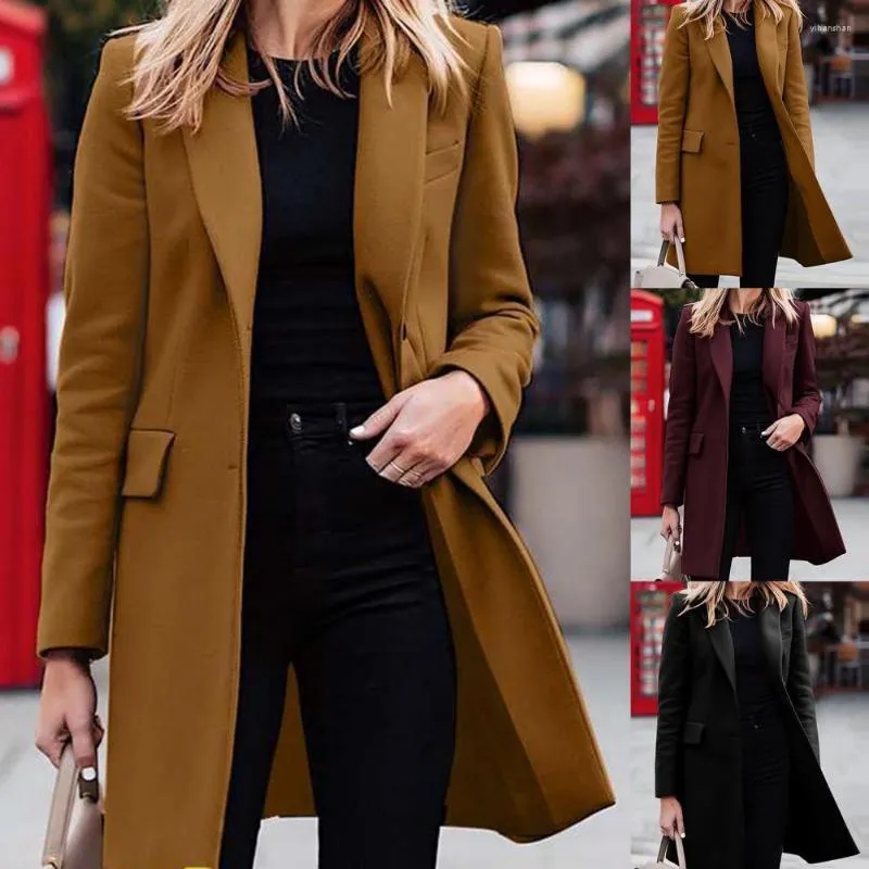 Women's Trench Coats Thermal Great Anti-wrinkle Lady Coat Thick Spring Pockets For Work