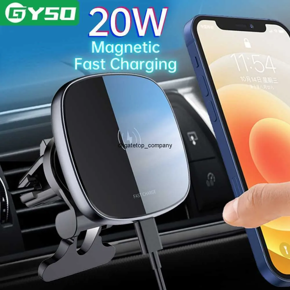 Snelle lading GYSO 20W Magnetische autolader Wireless houder voor MagSafing -serie iPhone 12 13 14 Pro Max Mini Qi opladen