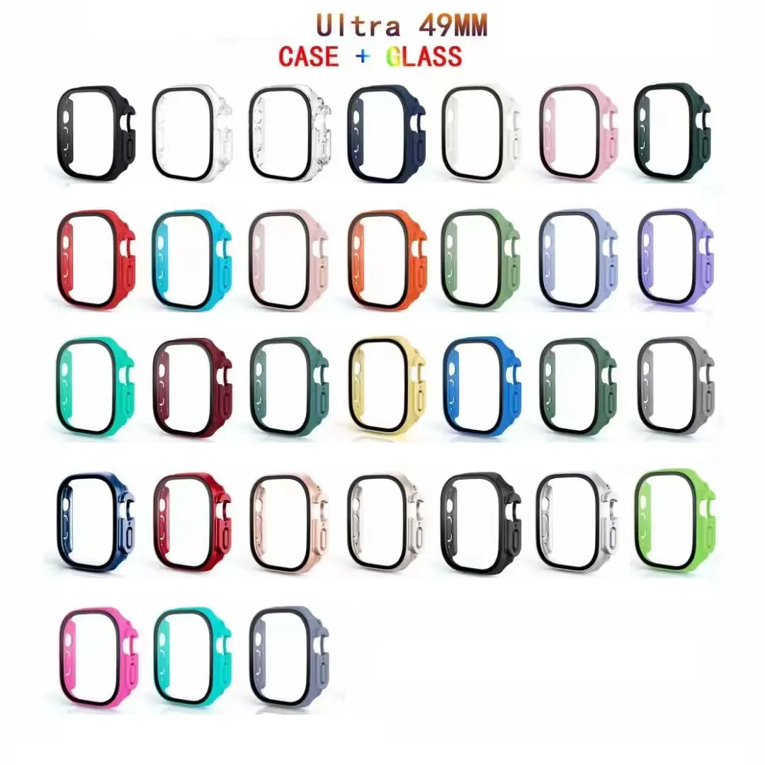 Smart Watch Case для Apple Watch Ultra 49 -мм смягченного стеклянного защитника