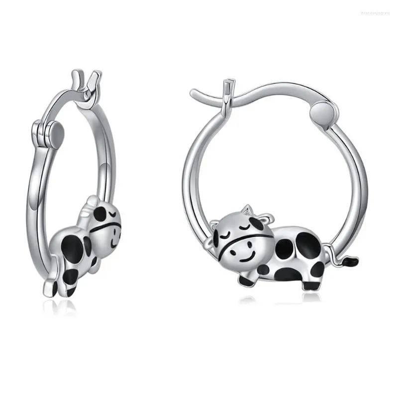 Stud -oorbellen Harong Silver Plated Cute Animal Cows Teens Girl Copper Fashion Mini Earring vrouwelijke feesten esthetiek clip sieraden