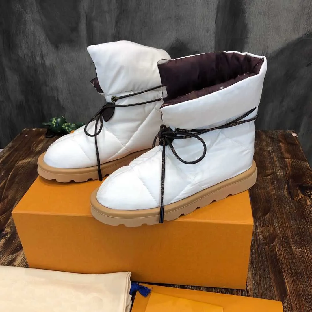2023SS Diseñador de lujo Almohada Cómoda Botas de tobillo Nieve Mujer Invierno Moda Algodón Cálido para viajes Tamaño 35-41