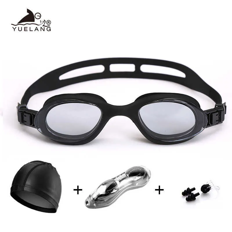 goggles Children Swimming suit cap nose clip Earplugs Professional sile Silica gel linkage eyewear for men L221028