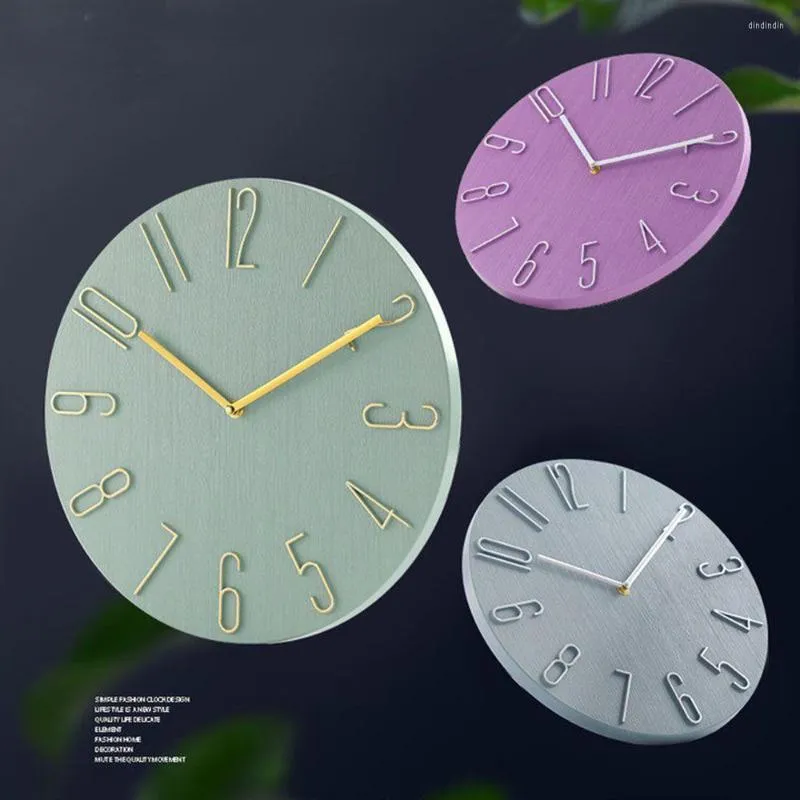 Horloges murales Style Vintage Horloge Art 3D Minimaliste Cuisine Suspendue Montre Décor À La Maison Décoratif