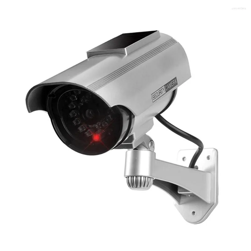 Solar Powered Flashing Red LED Dummy Security Camera Outdoor For Indoor