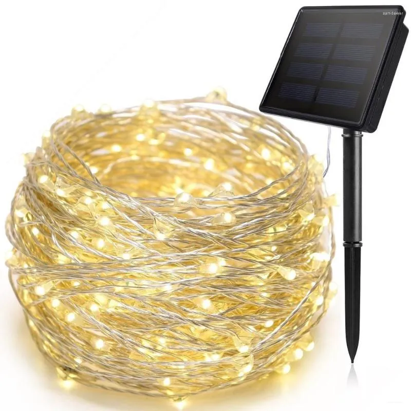 Strings 300 LED Solar Lights Fairy String 3-Strands Copper Wire Outdoor Indoor Patio Garden Christmas Holiday Lighting