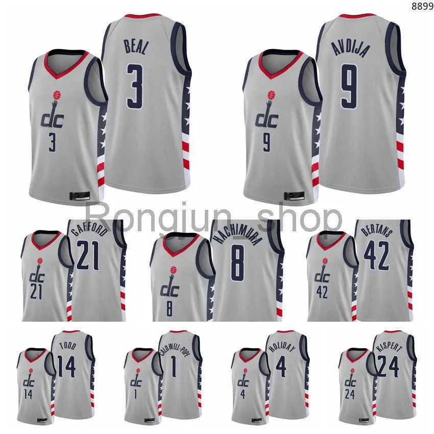 2021-22 75º aniversário costurei basquete masculino Bradley Beal Deni Avdija Rui Hachimura Daniel Gafford Davis Bertans Isaiah Todd Gray Jersey