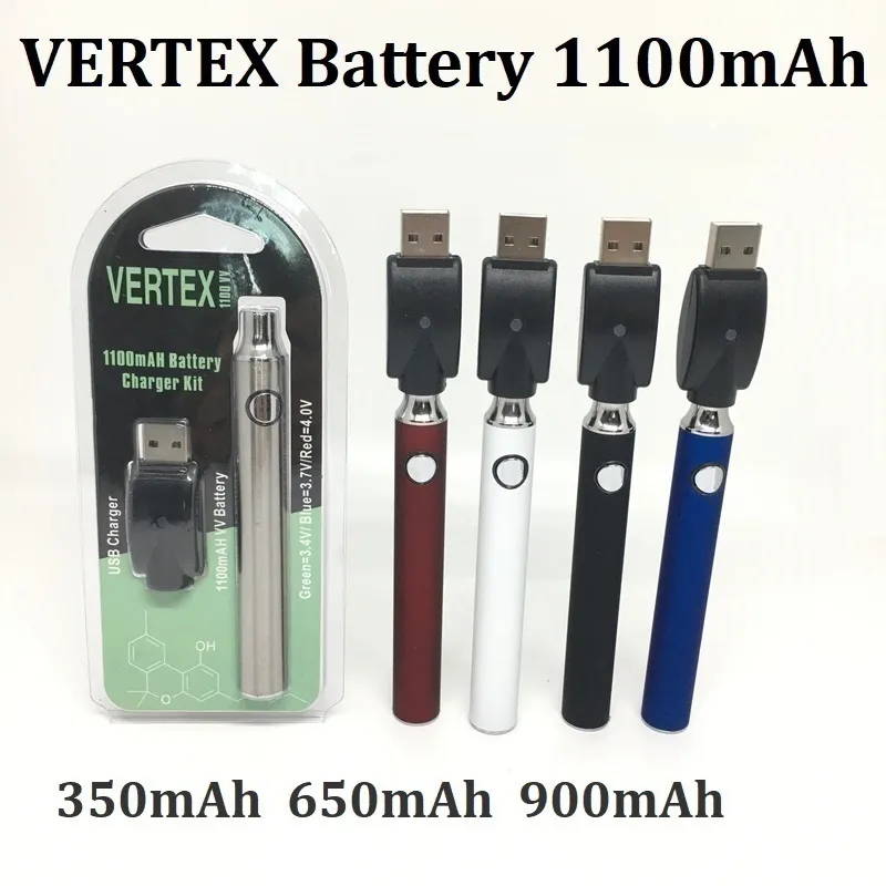Vertex Battery 350mAh 650mAh 900mAh 1100mah Adjustable Variable Voltage Preheat O Pen Bud Touch