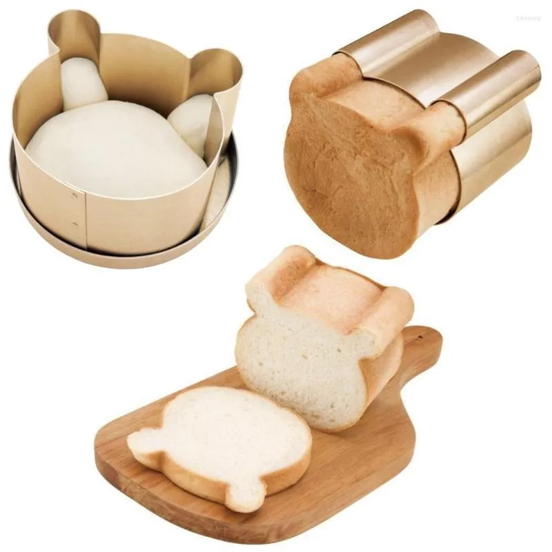 Bakeware Tools Bear Head Bread Mold Toast Cartoon Steel Mousse Ring Baking Tool Cute Animal Loaf Mould DIY Pastry For Children Kids
