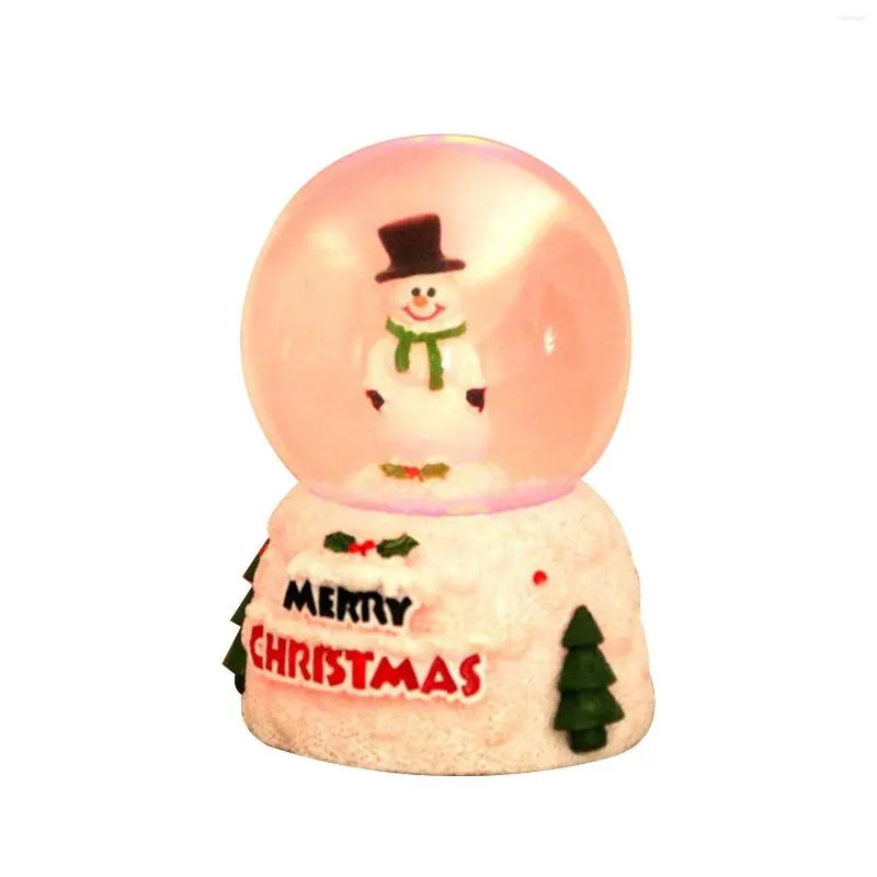 Decorações de Natal Globo de neve Globo brilhante Bola de cristal Night Night Light Light Santa Snowman Glitter Decor Lamps Gifts Presentes para menina