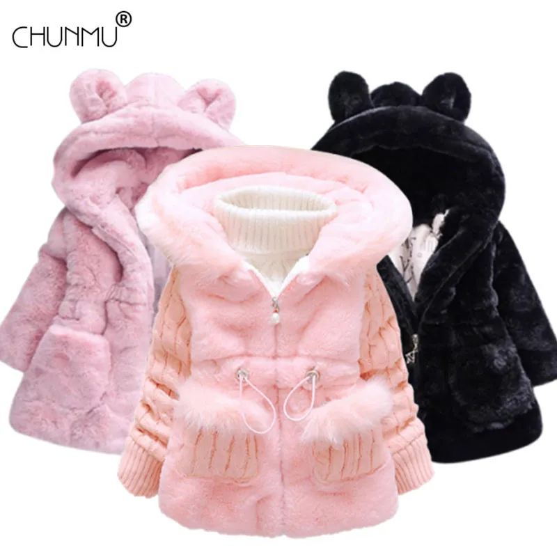 Jackor Winter Faux Fur Born Baby Girl Clothes Warm Children's Thicken Jacket For Girls Coats Kids Clothing 221028