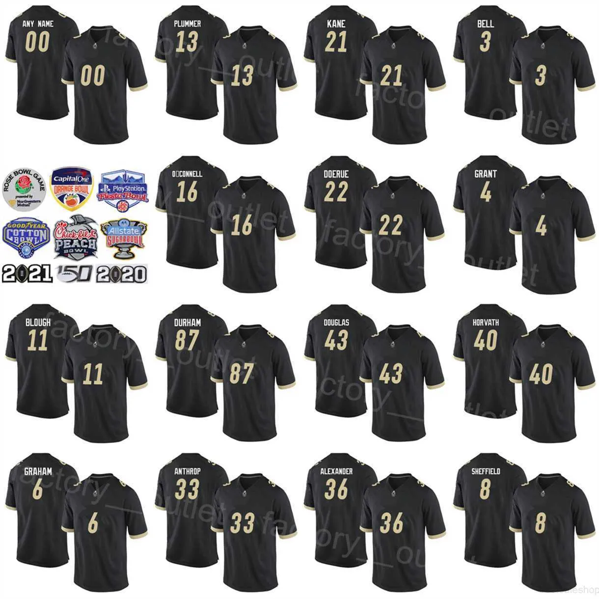 NCAA Purdue College Football 8 TJ Sheffield Jersey University 21 Sanoussi Kane 43 Kieren Douglas 12 Austin Burton 15 Charlie Jones para f￣s de esportes N￺mero de nome personalizado