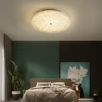 Pendant Lamps QUKAU Ceiling Lamp 40CM 24W 3COLOR LIGHT REMOTE CONTROL Led Round Post Modern Minimalist Crystal Glass Bedroom Room Study L