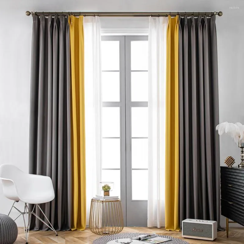 Cortinas de costura de duas cores Blackout Blackar