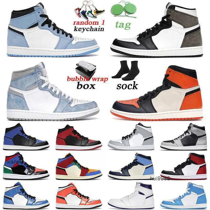 2023 med l￥da original basketskor Jumpman 1 Hyper Royal 1s High OG University Blue Shattered Backboard Mid Purple Pulse Outdoor Mens Jordam Jerdon