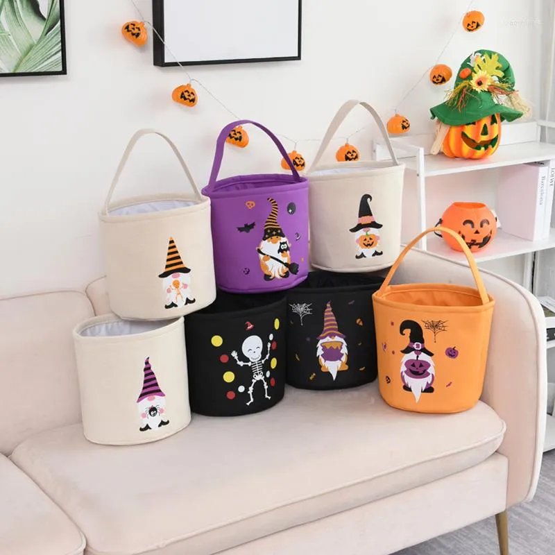 Enrole de presentes Halloween Candy baldes Bag Decorações de bolsas de bruxa de abóbora para ornamentos de casa Crianças de linho para crianças criativas