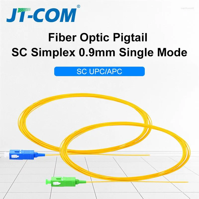 Équipement de Fiber optique 20/50/100/200 pièces SC APC Pigtail Simplex 0.9mm 9/125 monomode 1 cœur UPC optique 1.5M