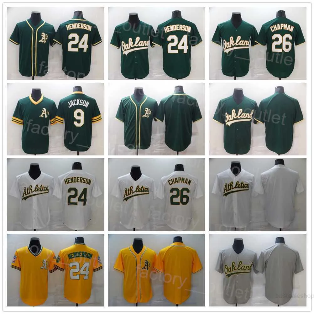 Men City Connect Baseball 26 Sheldon Neuse Jersey 24 Rickey Henderson 9 Reggie Jackson Pullover vintage Cool Base Cooperstown Color Green White amarelo cinza amarelo