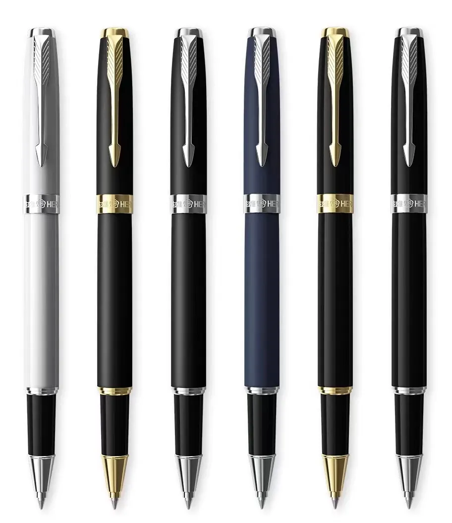 Stylo à bille en résine noire classique de luxe Stylo à bille Stylos à plume Fournitures de bureau pour l'école de papeterie avec numéro de série