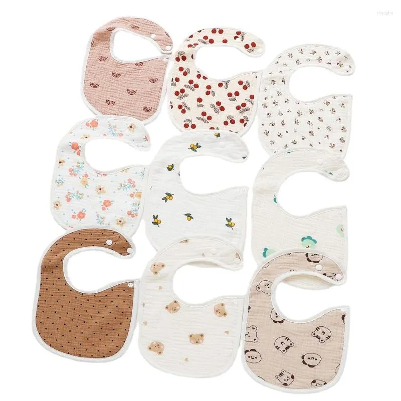 Haaraccessoires Gedrukte zachte katoenen slabbetjes voor babyjongens meisjes burp doek baby speeksel handdoek geboren bib mousseline kwijlde sjaalvoeding dingen