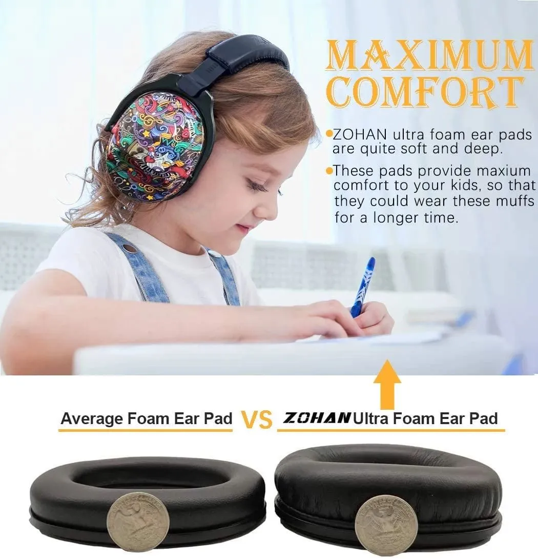 Zohan Toddler Defenders Proteção auditiva Cartoon Segurança infantil Muffs Redução de ruído para pilhas de ouvido de crianças ajustáveis