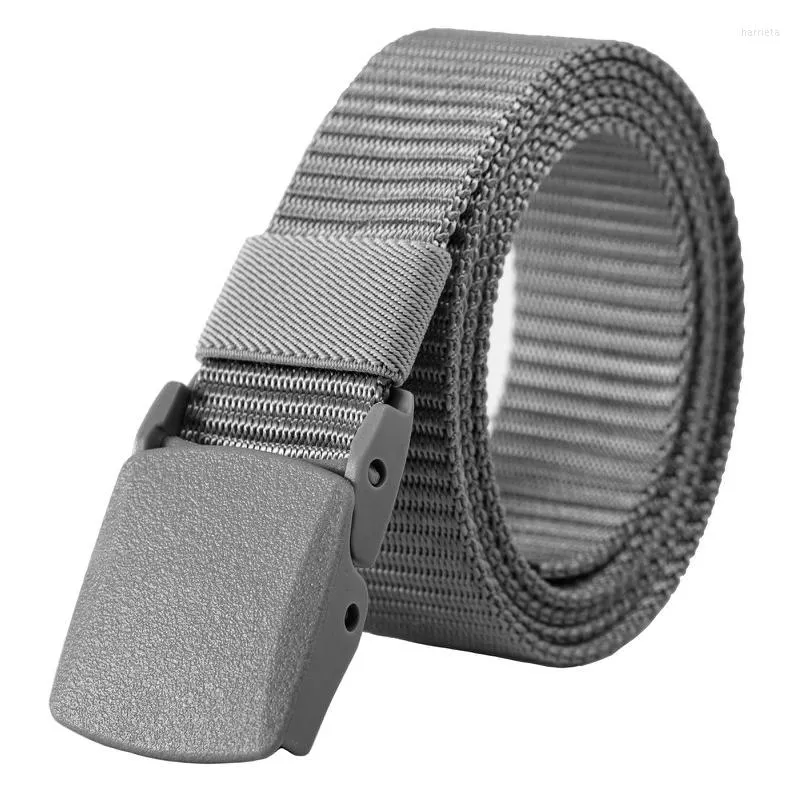 Belts Non-Metallic Non-Magnetic Buckle Nylon Belt No Hole Universal Unisex For Men Women SCI88