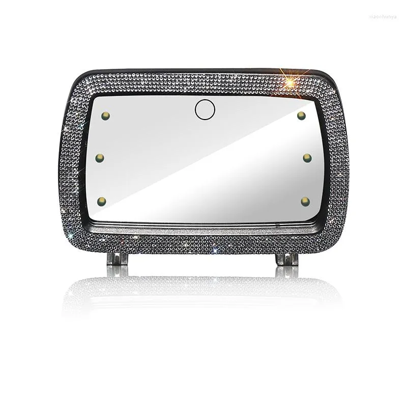 Interieur accessoires 2022 auto zon vizier make -up spiegel met led light fill schoonheid decor benodigdheden bling beoordeling voor meisjes