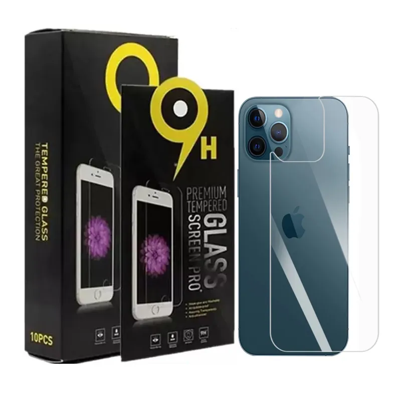 Pour iPhone Protecteur d'écran Anti-Shatter Back Verre Trempé Porte arrière Film 2.5D avec emballage de vente au détail 14 13 12 Mini 11 Pro X XR XS Max 8 7 6S Plus