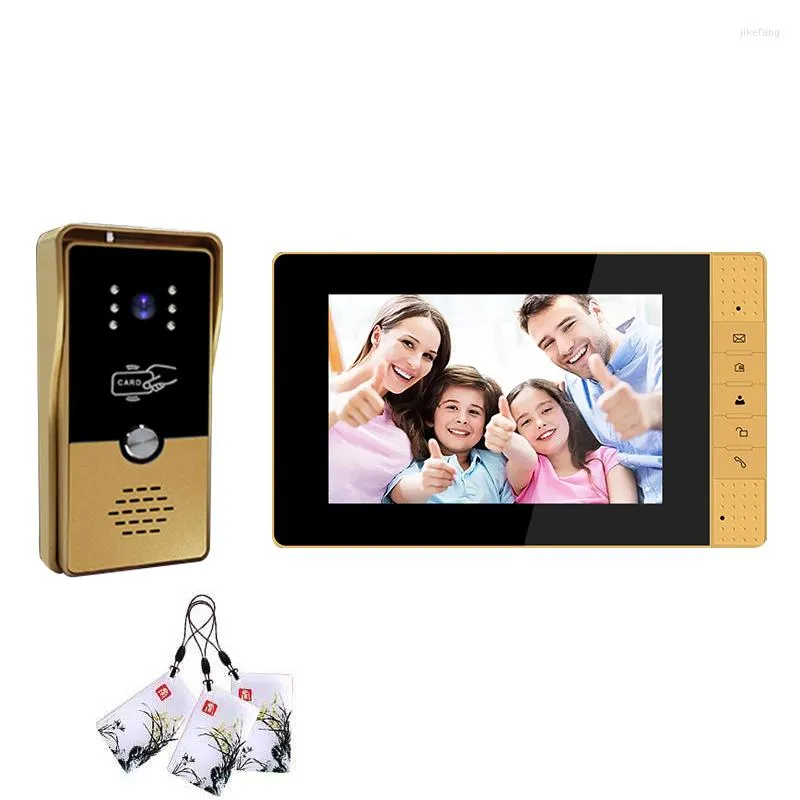 Video Door Phones Wired Intercom For Home Security Protection RFID Remote Access Control System 7 Inch Phone Doorbell Camera