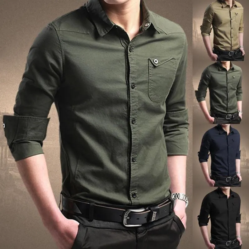 Men's Casual Shirts Soft Long Sleeve Single-breasted Men Shirt Wear Resistant Cotton Blend Business All-Match Slim-fitting Summer 2022