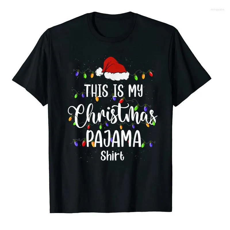 Herren T-Shirts Baumwolle Vintage This Is My Christmas T-Shirt Tops Männer Frauen Kurzarm Grafik Übergroßes T-Shirt Weihnachtslichter