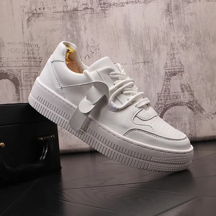 European Style Dres Party Wedding Shoes Spring White Breathable Sports Casual Sneakers Round Toe Thick Bottom Business Driving Walking Loafers Y209