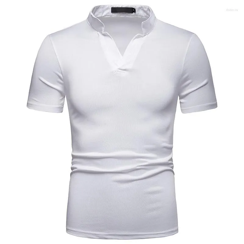 Camisetas masculinas camisa branca henley camise