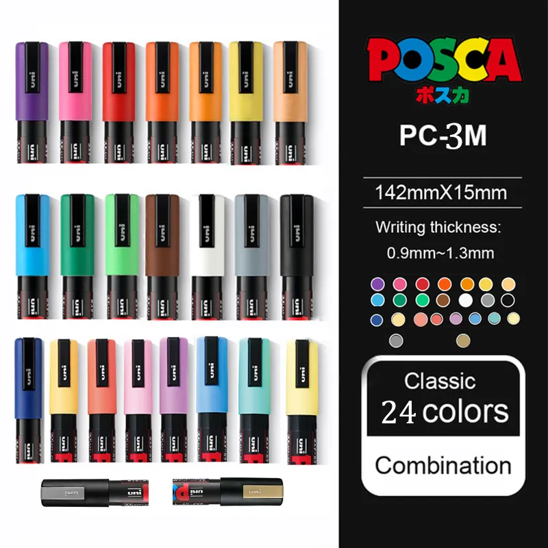 Wholesale Markers Japan Uni Posca Paint Marker Pen Set PC 1M PC 3M